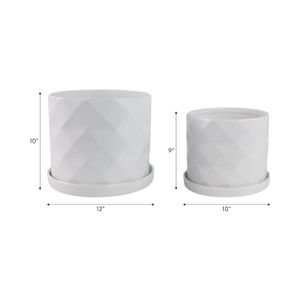 HEWITTROSE SET OF 2 WHITE PLANTER 11 (IN) 8