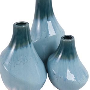 EDMONDFORD SET OF 3 GREEN VASES 9 (IN) 6