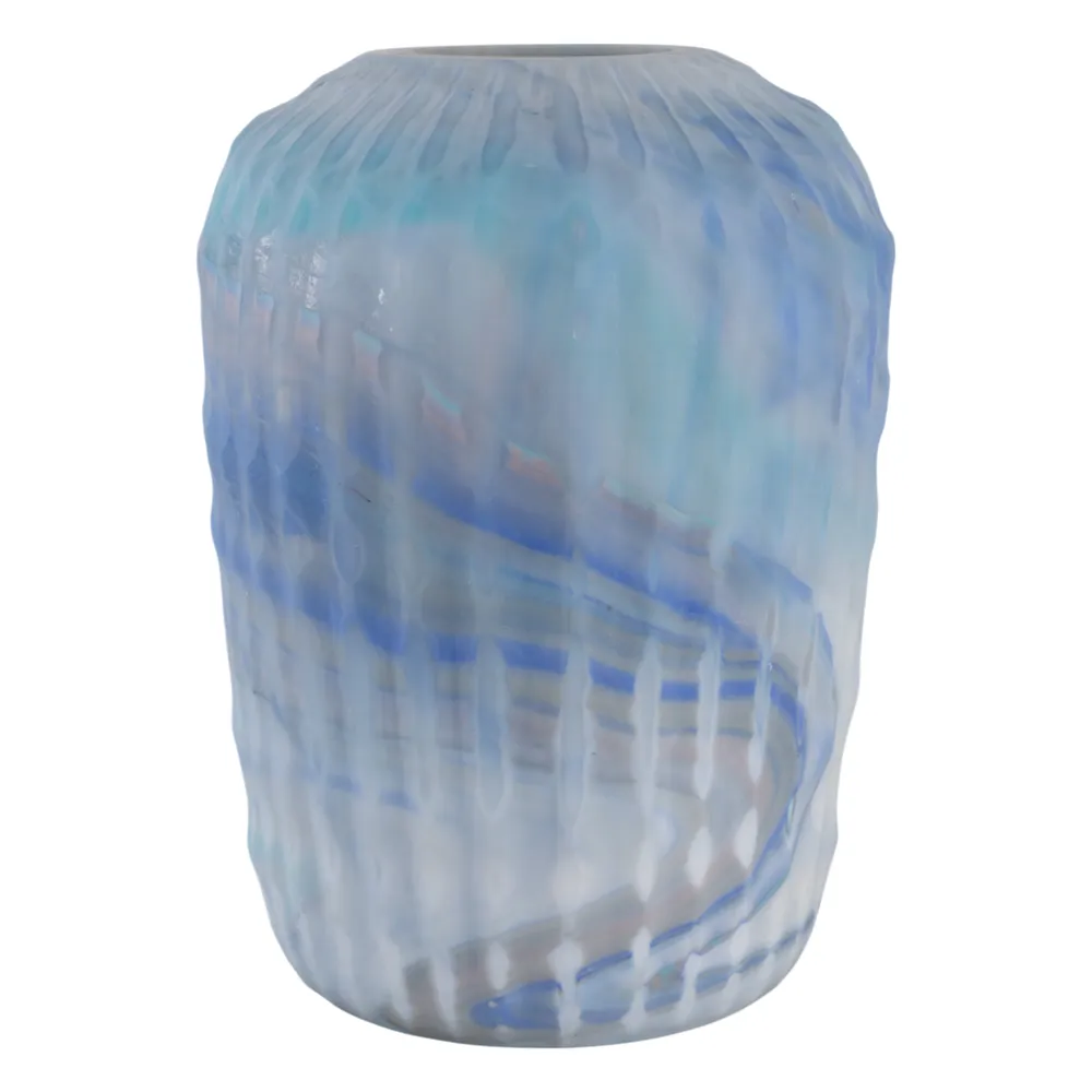 KIRBYWAY BLUE GLASS VASE 14 (IN)
