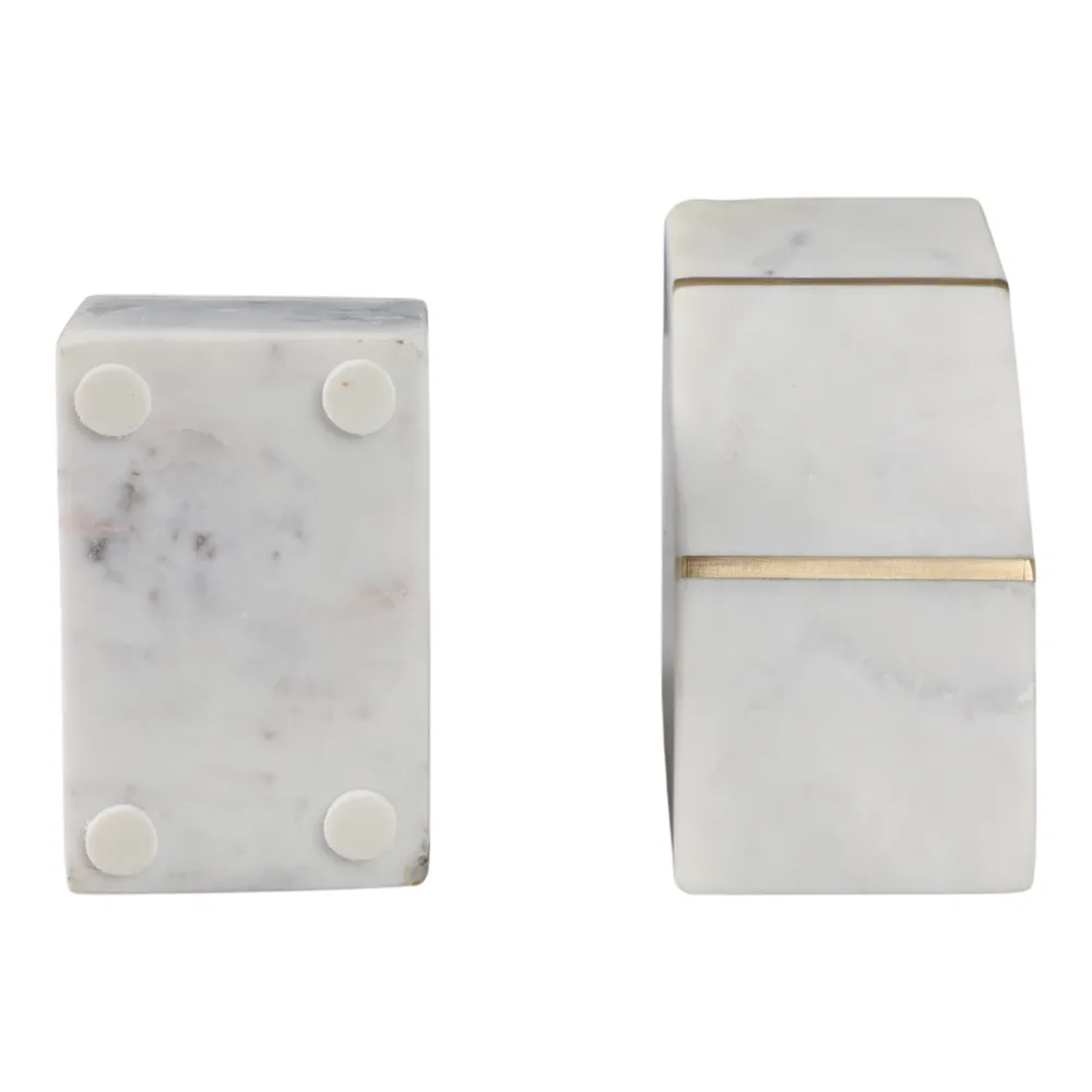 ORTONFORD SET OF 2 WHITE BOOKENDS 6 (IN)