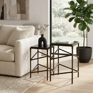 HADWICKBEACH SET OF 2 GOLD TABLE 25 (IN) 11