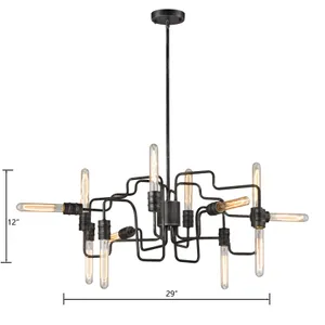 Transit 29'' Wide 12-Light Chandelier - Silvered Graphite 2