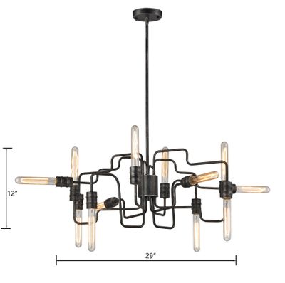 Transit 29'' Wide 12-Light Chandelier - Silvered Graphite