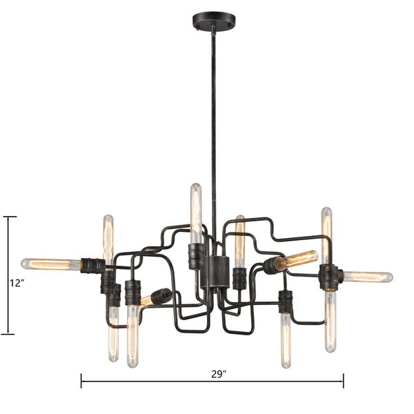 Transit 29'' Wide 12-Light Chandelier - Silvered Graphite