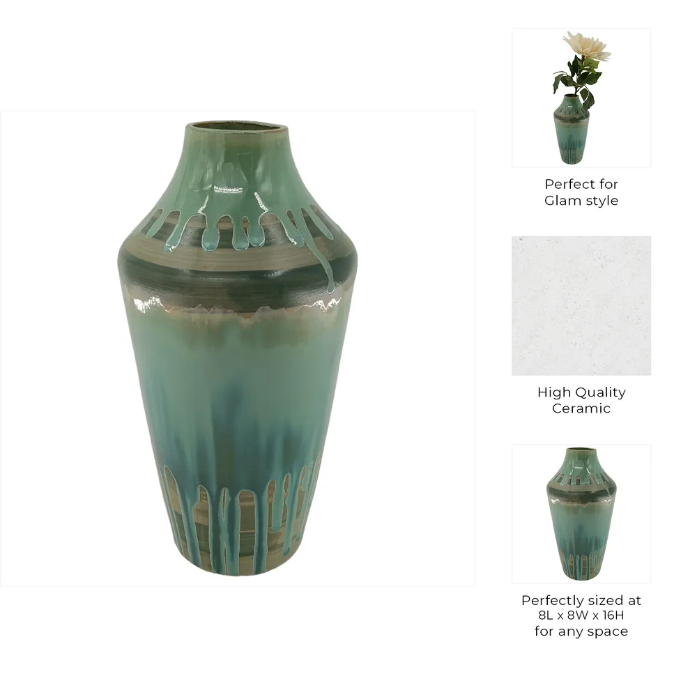 COLEFIELD GREEN VASE 16 (IN)