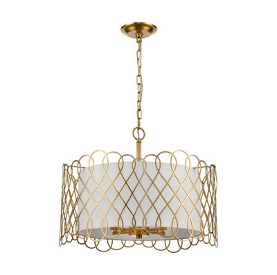 Harp Lane 21'' Wide 4-Light Chandelier - Satin Brass