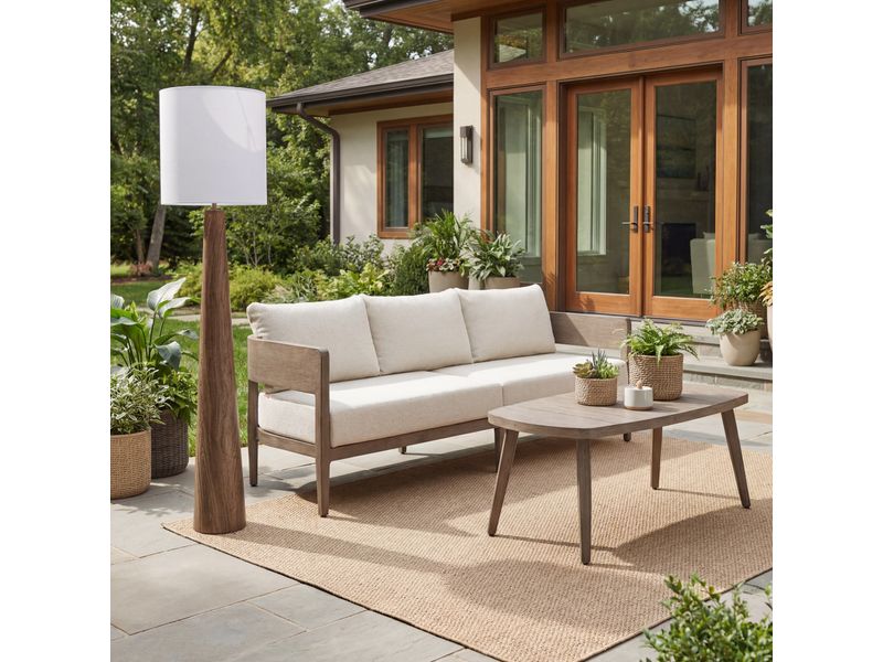 Woonari Solar Floor Lamp Brown 12