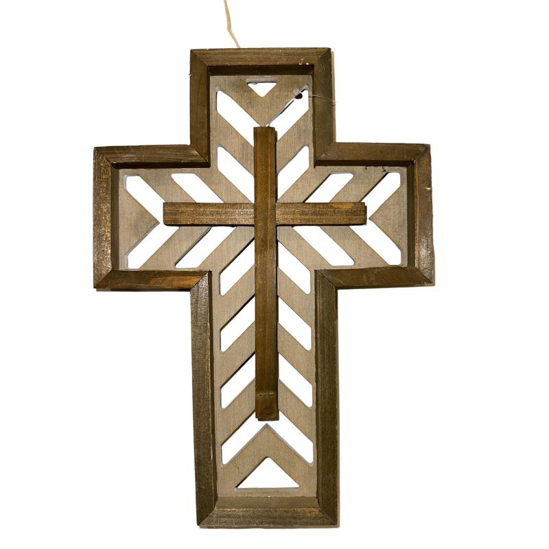 12.5" x 9" Chevron Wood Cross