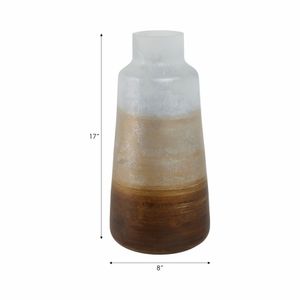 ORIONPARK WHITE GLASS VASE 17 (IN) 9