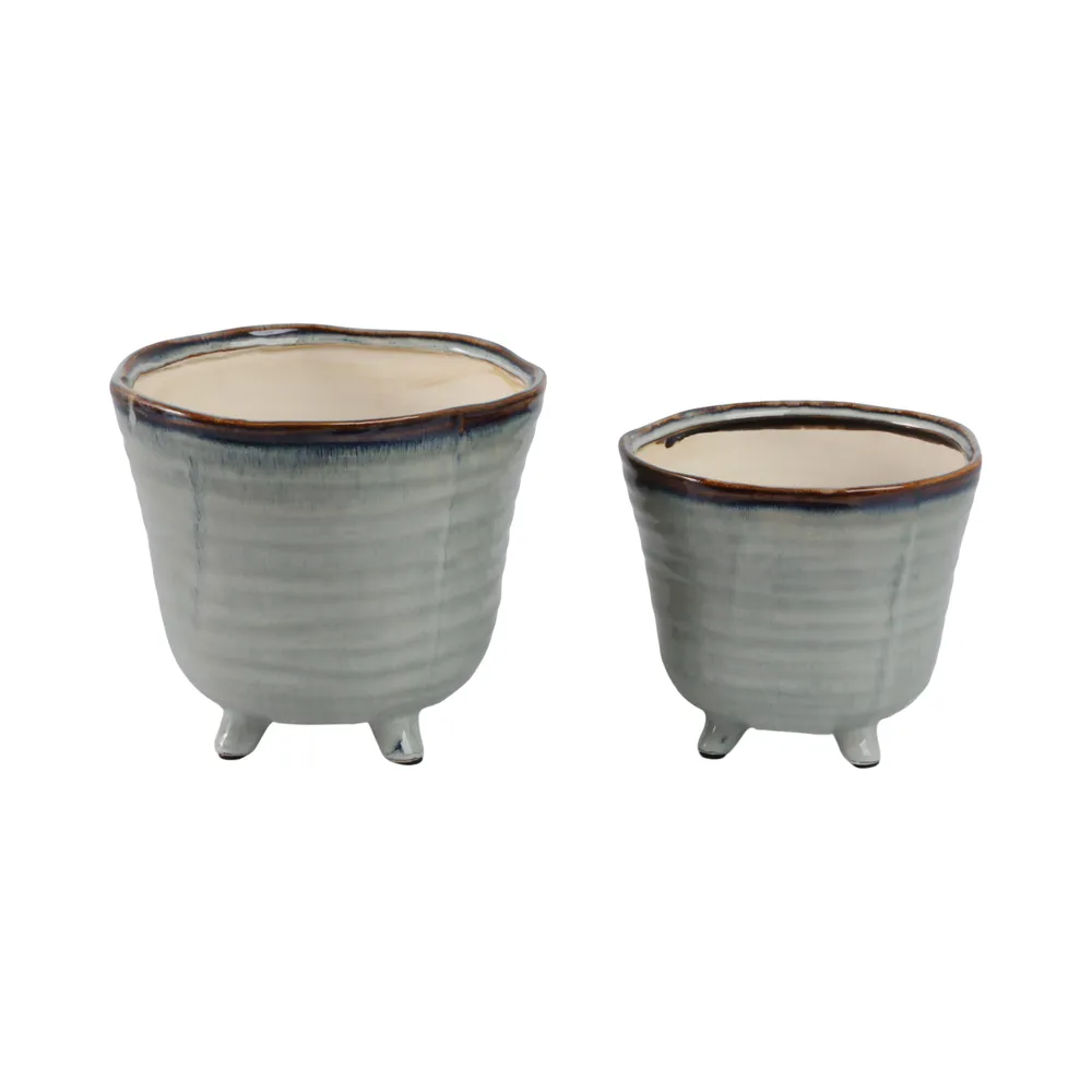 REXDALE SET OF 2 BLUE PLANTER 6 (IN)