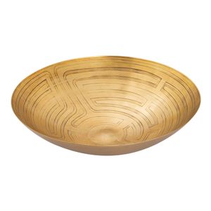 Maze Etched Centerpiece Bowl - Brass 1