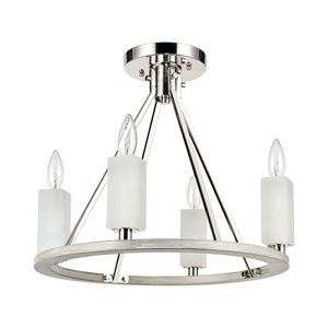 White Stone 18'' Wide 4-Light Semi Flush Mount - Polished Nickel 2