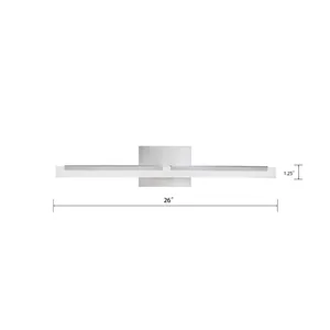 Double L 26'' Wide Integrated LED Vanity Light - Brushed Nickel 2