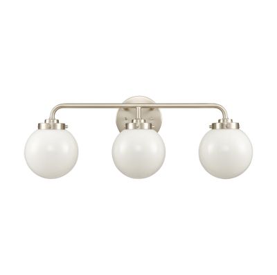 Fairbanks 22.75″ Wide 3-Light Vanity Light - Brushed Nickel and Opal
