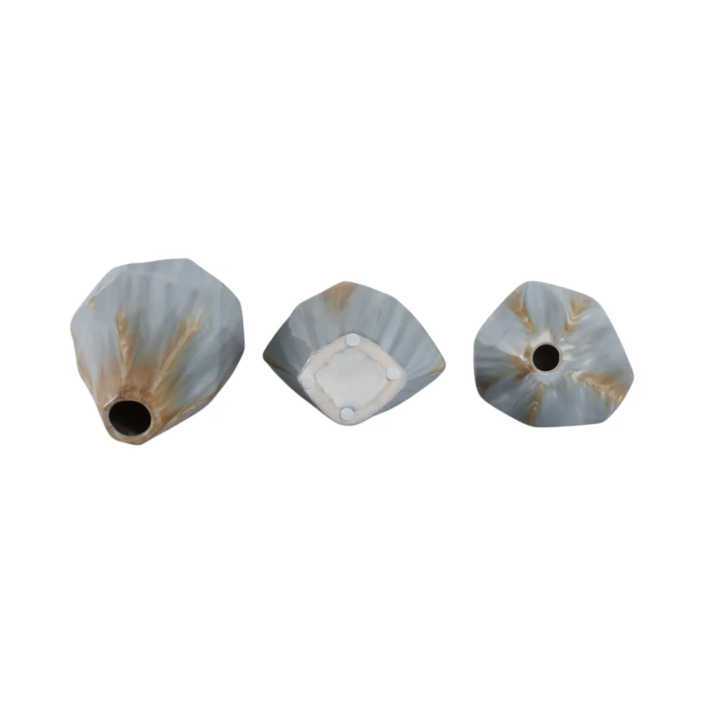 PAXTONWORTH SET OF 3 BROWN VASES 9 (IN)