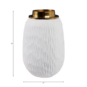 ADLERCREST WHITE VASE 9 (IN) 9