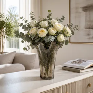 CLAYMORE GRAY GLASS VASE 15 (IN) 12