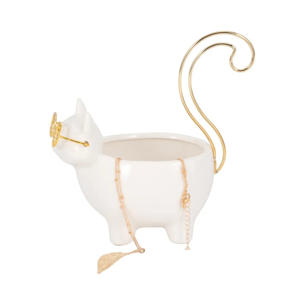 CARLINOAK WHITE TRINKET DISH 6 (IN)
