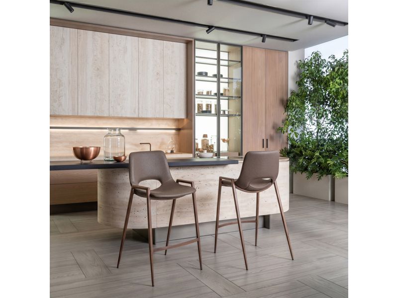 Desi Counter Stool Brown & Walnut 2