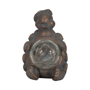 7" TURTLE WITH SOLAR ORB, ANTIQUE COPPER 5