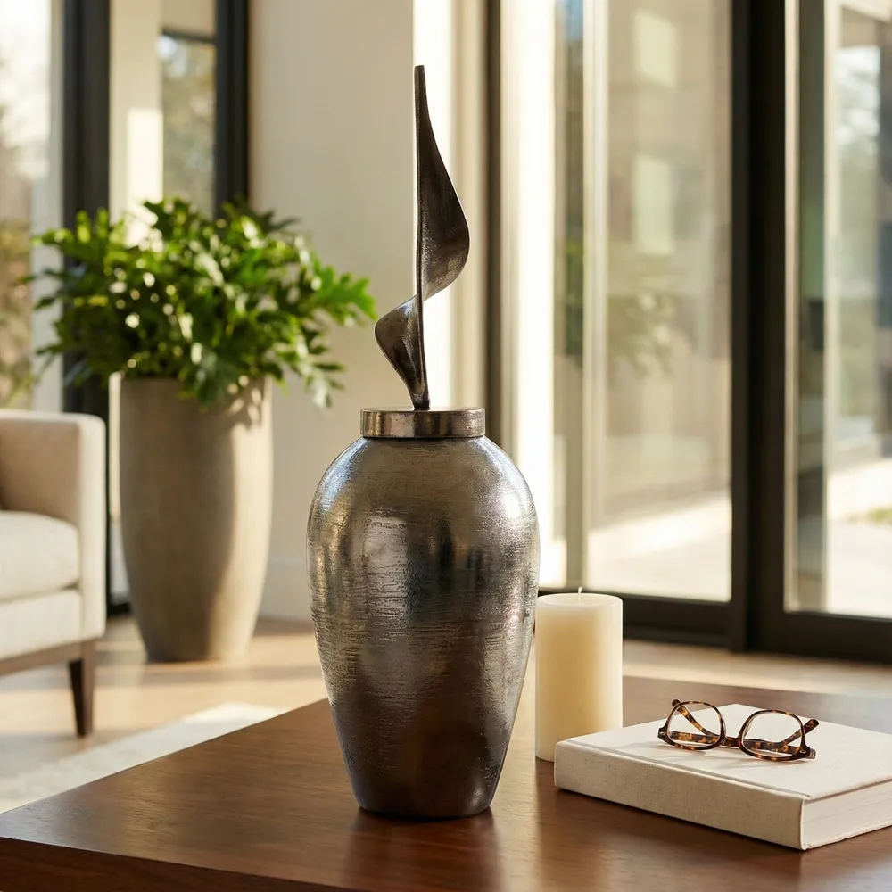 GUNNARGROVE GRAY GLASS VASE 26 (IN)