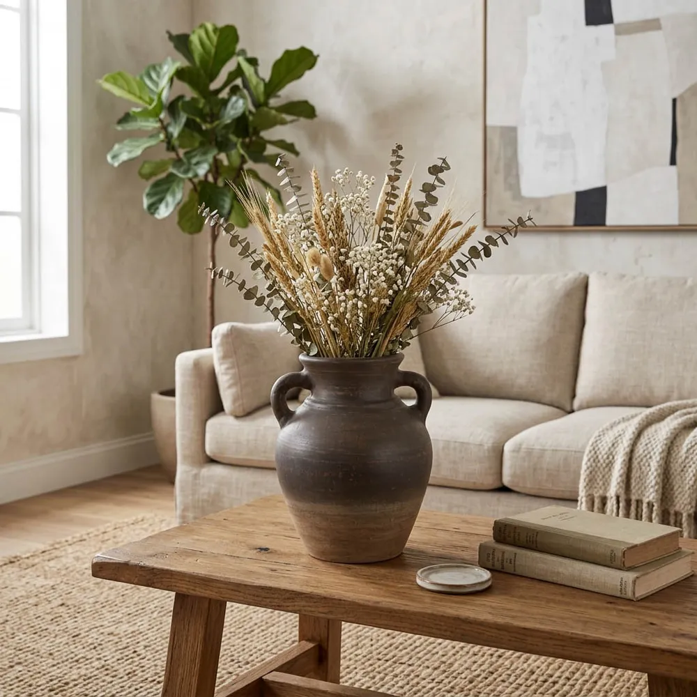 CARLINROSE BROWN VASE 10 (IN)