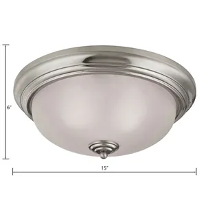 Huntington 15'' Wide 3-Light Flush Mount - Brushed Nickel 2