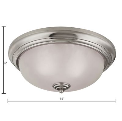 Huntington 15'' Wide 3-Light Flush Mount - Brushed Nickel
