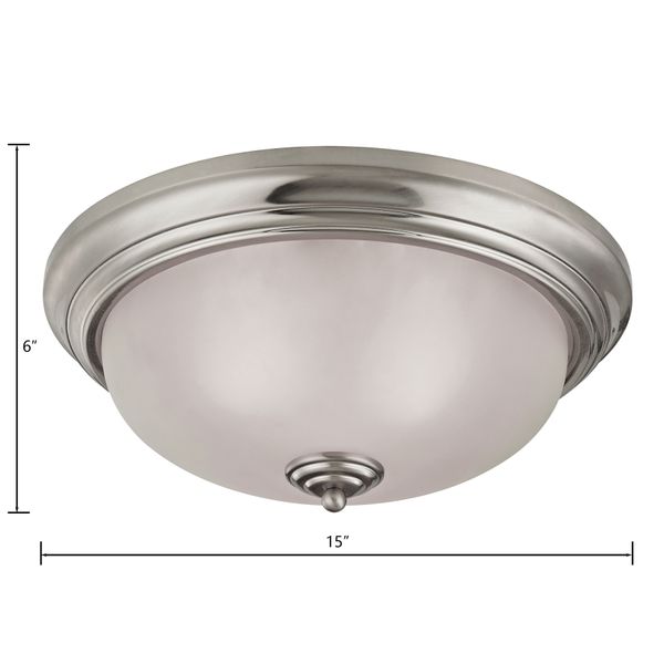 Huntington 15'' Wide 3-Light Flush Mount - Brushed Nickel