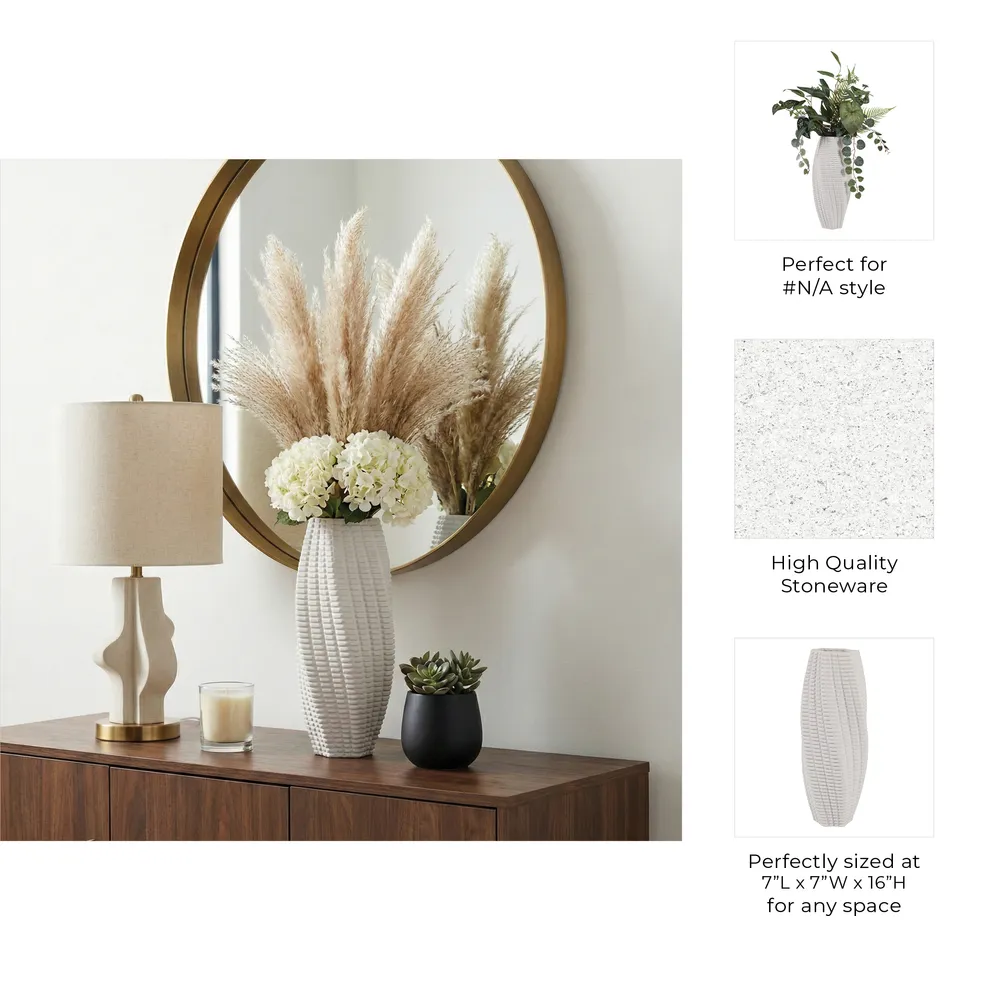 ELWINROSE WHITE VASE 16 (IN)