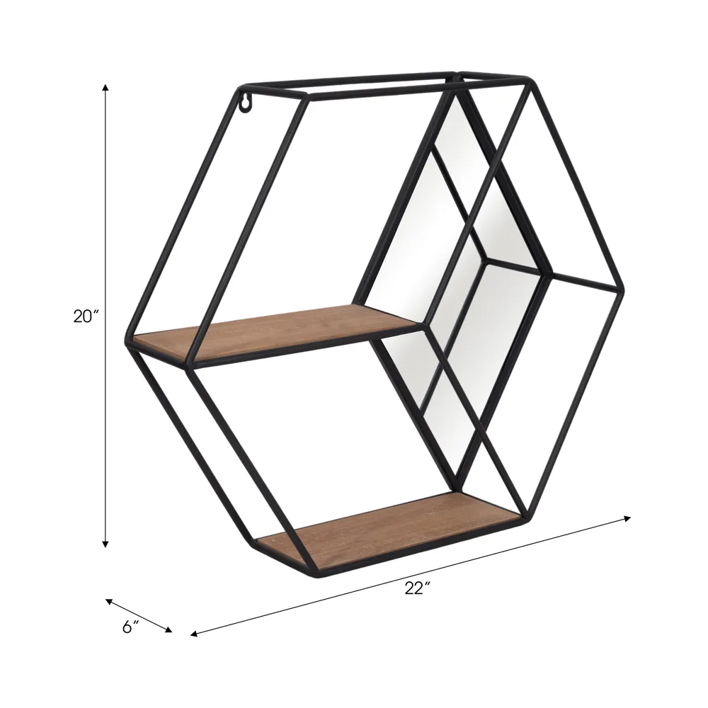 HATCHERFIELD BLACK WALL SHELF 20 (IN)