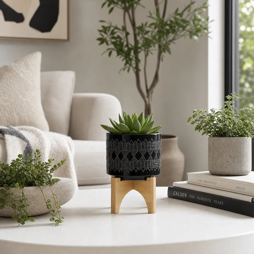 DREWSIDE BLACK PLANTER 6 (IN)