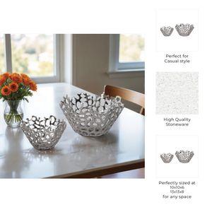 RAYMONDOAK SET OF 2 SILVER BOWLS 8 (IN) 8