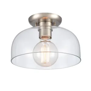 Brewer 10″ Wide 1-Light Semi Flush Mount - Brushed Nickel 3
