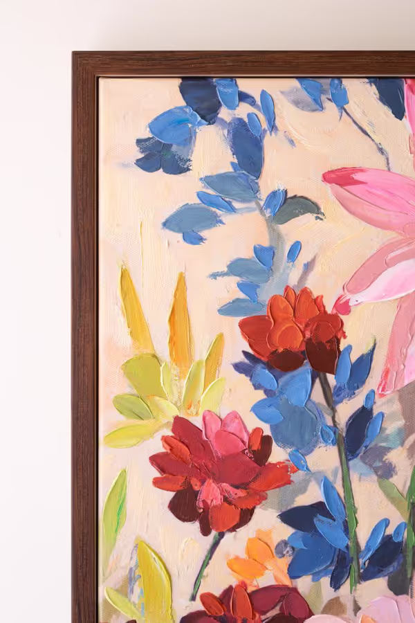 Framed Wild Flowers Painting