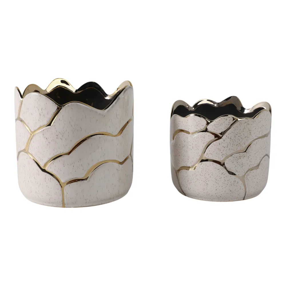 BRIGHTONROSE SET OF 2 IVORY PLANTER 7 (IN)
