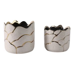 BRIGHTONROSE SET OF 2 IVORY PLANTER 7 (IN) 3