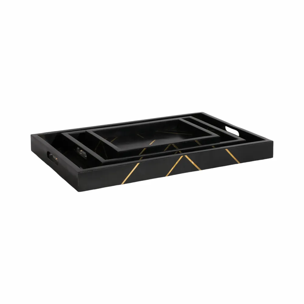 VINSONVIEW SET OF 3 BLACK TRAY 2 (IN)