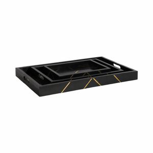 VINSONVIEW SET OF 3 BLACK TRAY 2 (IN) 3