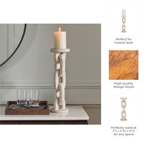 CARVERBURN WHITE CANDLE HOLDER 14 (IN) 10