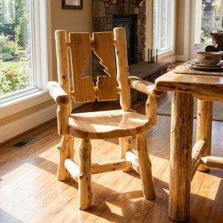 Cedar Cut-out Log Arm Chair - Natural - Pine Tree