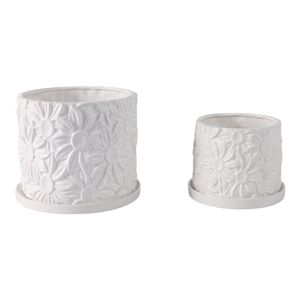 BOWENHAVEN SET OF 2 WHITE PLANTER 7 (IN) 5