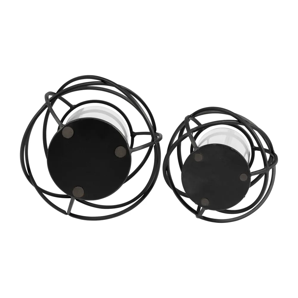 HARMONWICK SET OF 2 BLACK CANDLE HOLDER 6 (IN)