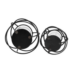 HARMONWICK SET OF 2 BLACK CANDLE HOLDER 6 (IN) 8