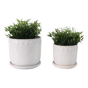 LINTONMORE SET OF 2 WHITE PLANTER 8 (IN) 3