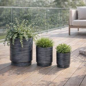 COVECLIFF SET OF 3 GRAY PLANTER 13 (IN) 2