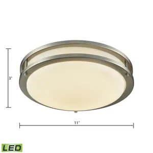 Clarion 11'' Wide Integrated LED Flush Mount - Brushed Nickel with a White Glass Diffuser 2