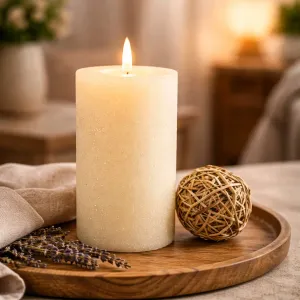 Cream Frosted Moving Flame LED Candle 3x6in 1