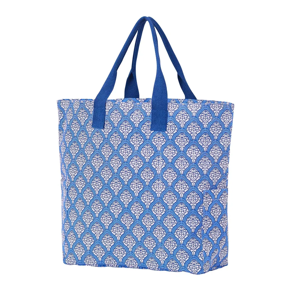 Fifer Blue Canvas Carryall Tote Bag