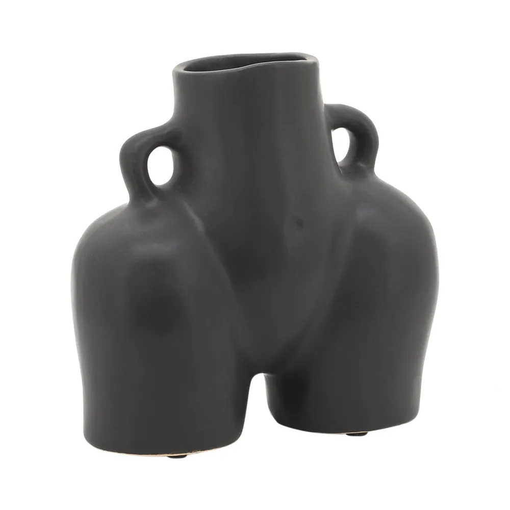 HELENAOAK BLACK VASE 6 (IN)